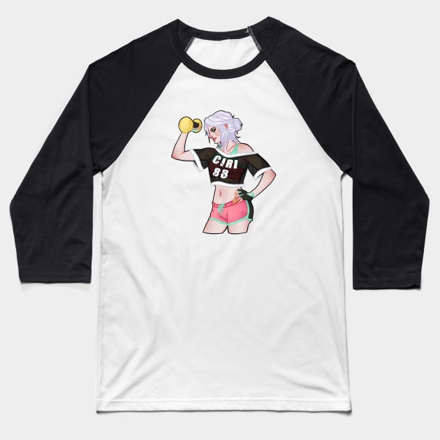 Strong Ciri Baseball T-Shirt by LinDemonic